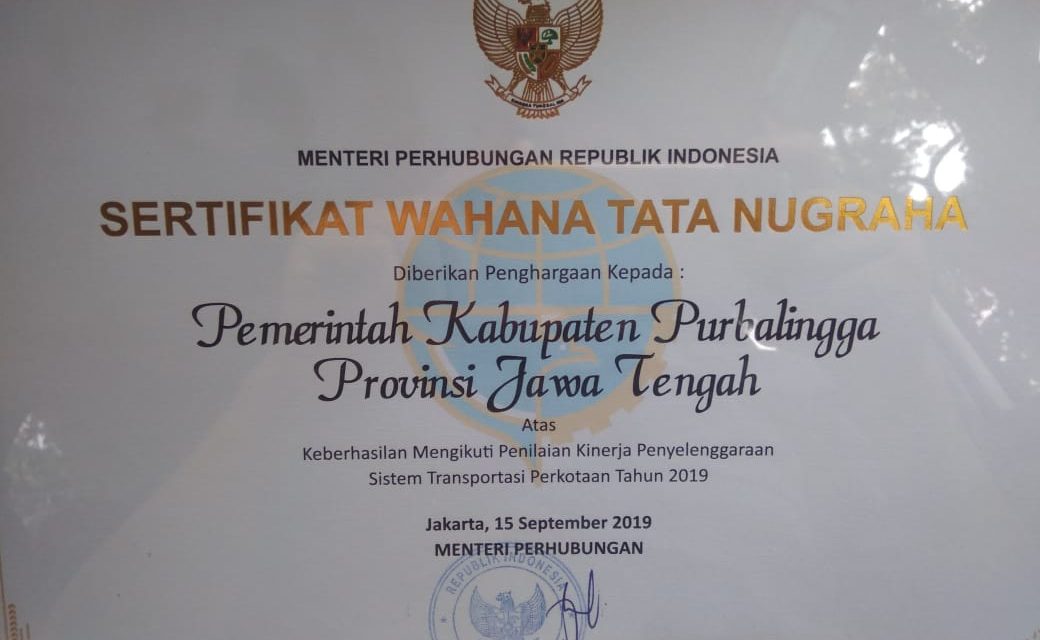 Kabupaten Purbalingga Raih Penghargaan WTN