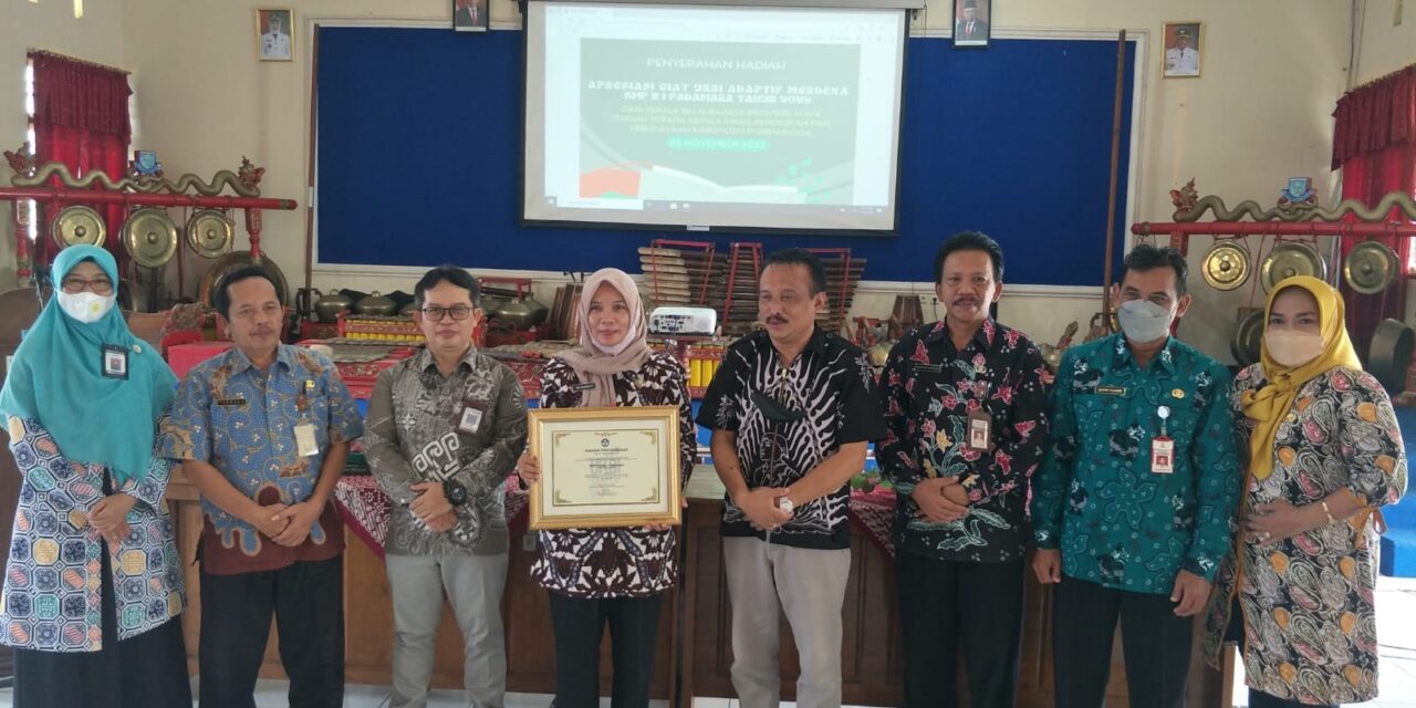 SMP 1 Padamara 2 Kali Raih Penghargaan Uji Kemahiran Berbahasa Indonesia dari Kemendikbud Ristek