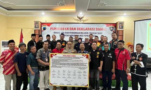 Jelang Pemilu 2024, Puluhan Ormas, LSM dan Perguruan Silat Di Purbalingga Gelar Deklarasi Damai