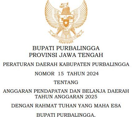 Peraturan Daerah Kabupaten Purbalingga tentang APBD Tahun Anggaran 2025