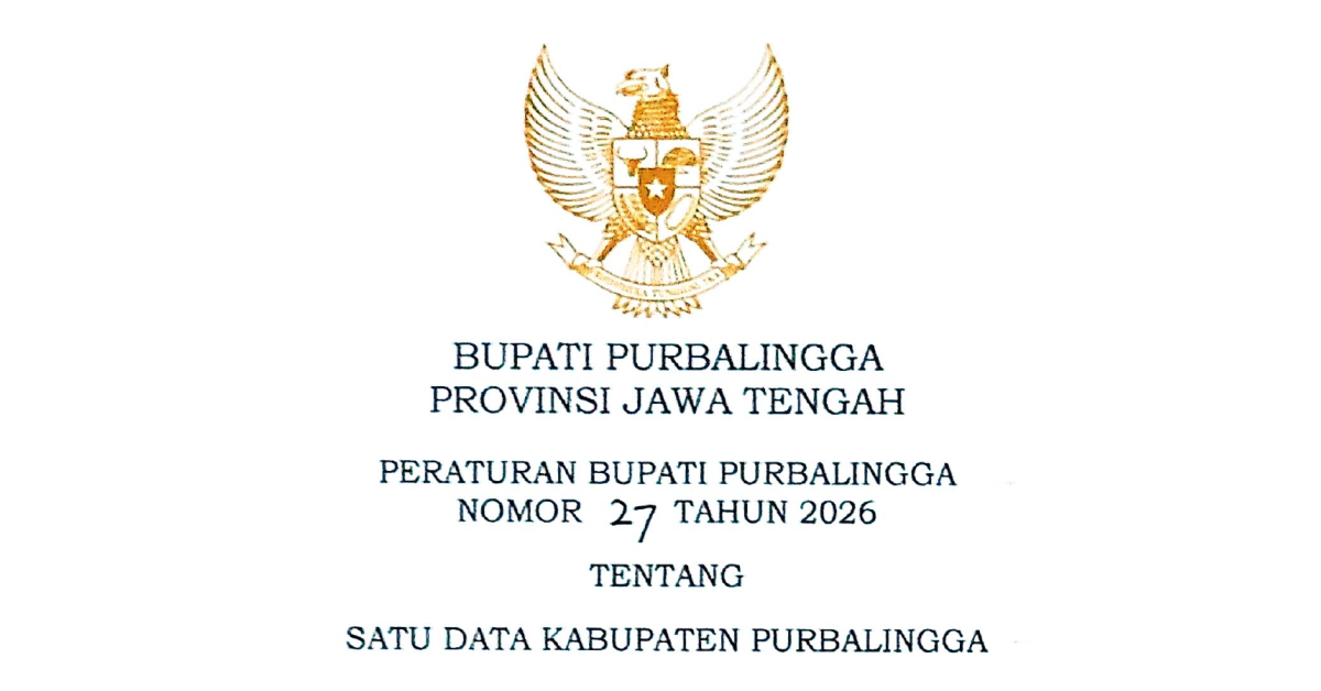 Perbup Nomor 27 Tahun 2026 tentang Satu Data Kabupaten Purbalingga