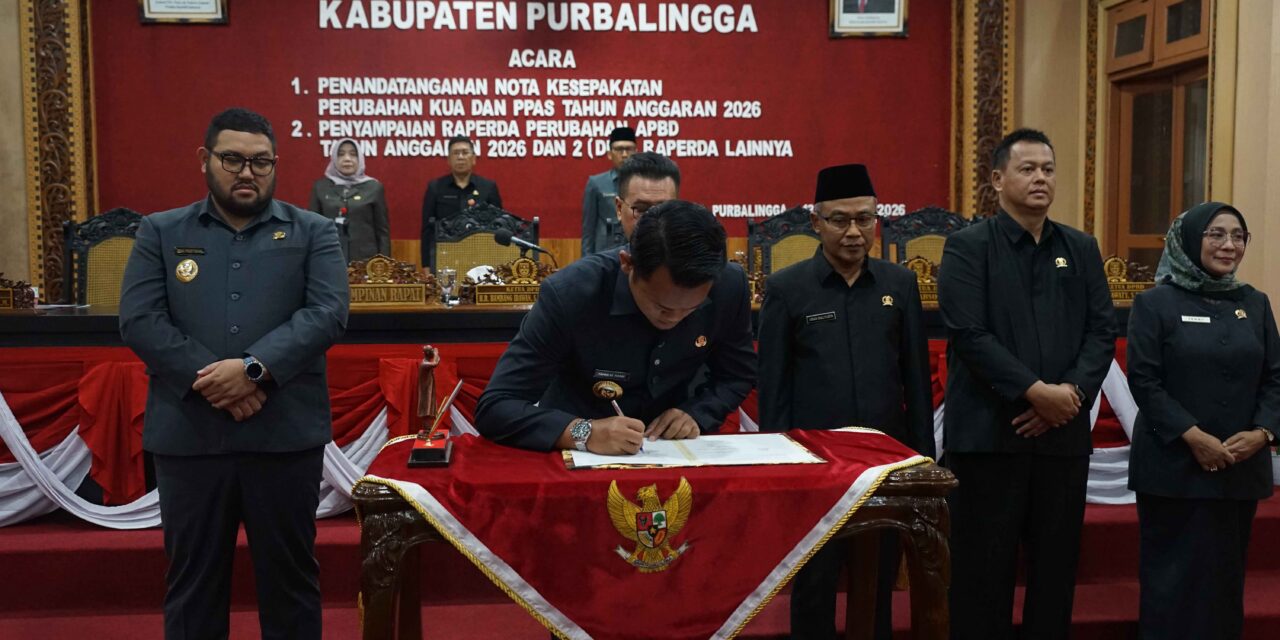 Bupati dan Ketua DPRD Purbalingga Sepakati Perubahan KUA-PPAS TA 2026, Raperda Perubahan APBD TA 2026 Diserahkan Lebih Awal